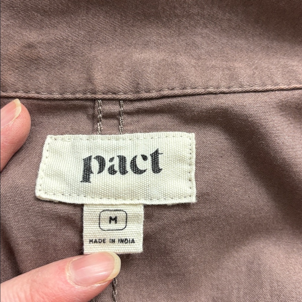 Pact Mocha Brown Boulevard Brushed Twill Zip Front Jumpsuit Medium - Picture 13 of 15
